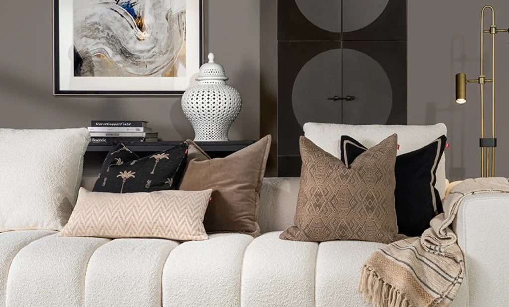 cushion and throw  for fresh look 